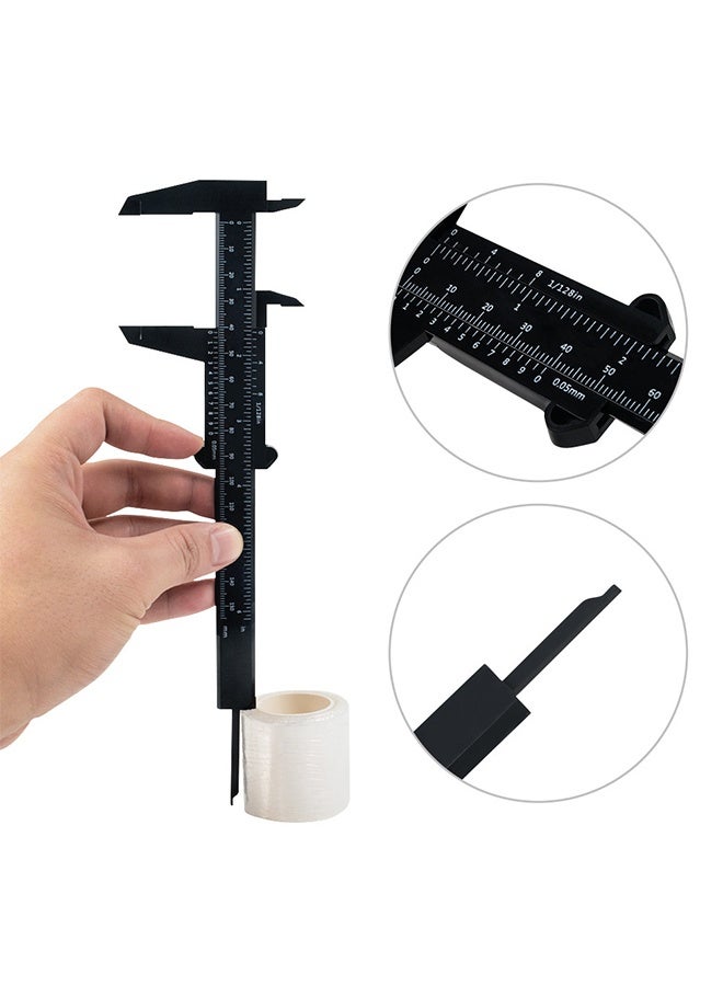 2Pcs Caliper Eyebrow Measurement Scale Slide Gauge Ruler Black, Accurate Measurement of Items, Suitable for Home, Laboratory, Teaching - Image 4