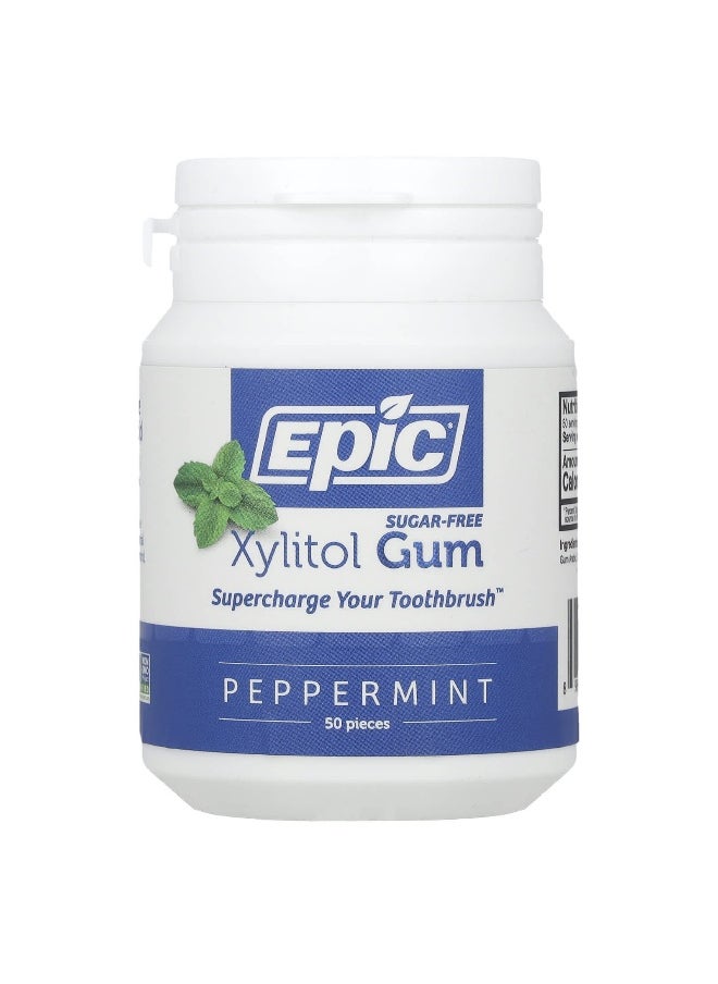 Epic Dental Epic Dental, Xylitol Gum, Sugar Free, Peppermint, 50 Pieces  - Image 1
