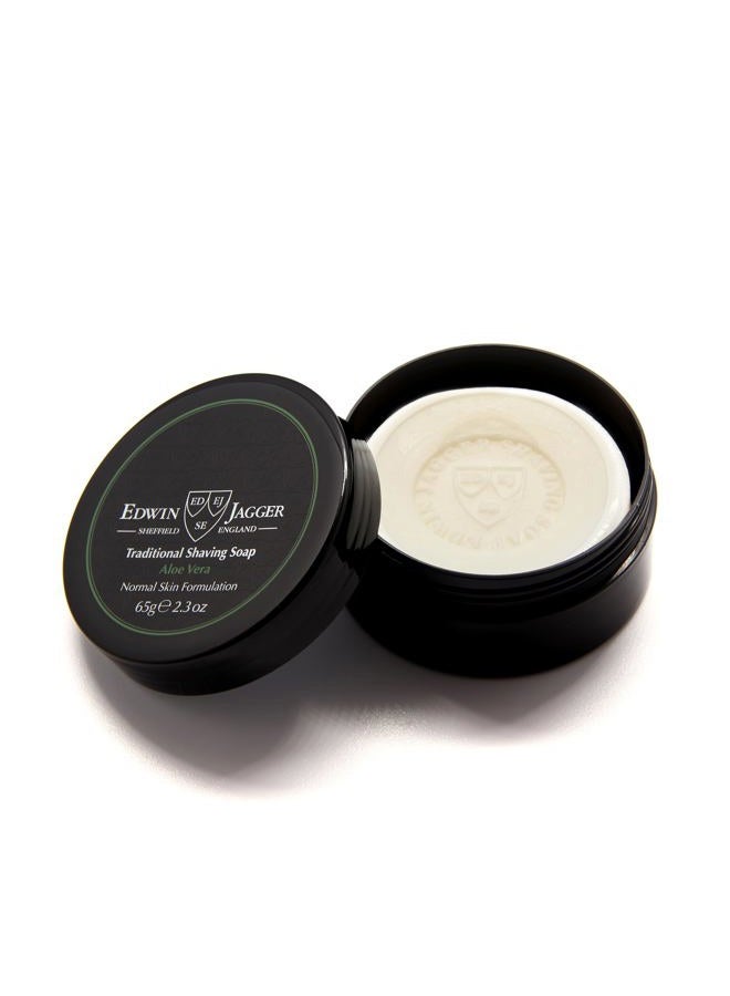 Edwin Jagger 99.9% Natural Shaving Soap (aloe Vera) In 65g Travel Tub Ssavt - Image 2