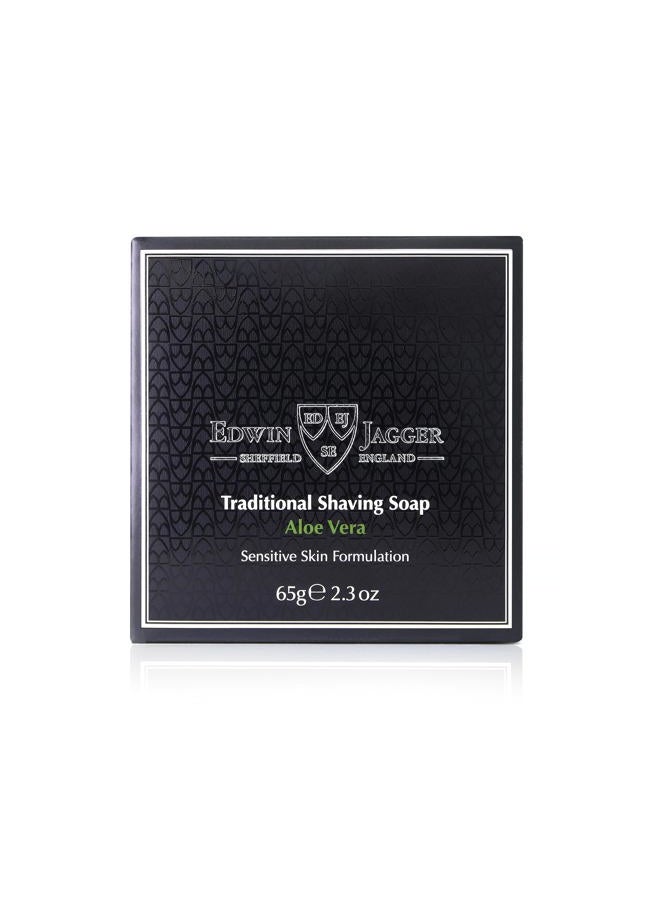 Edwin Jagger 99.9% Natural Shaving Soap (aloe Vera) In 65g Travel Tub Ssavt - Image 4