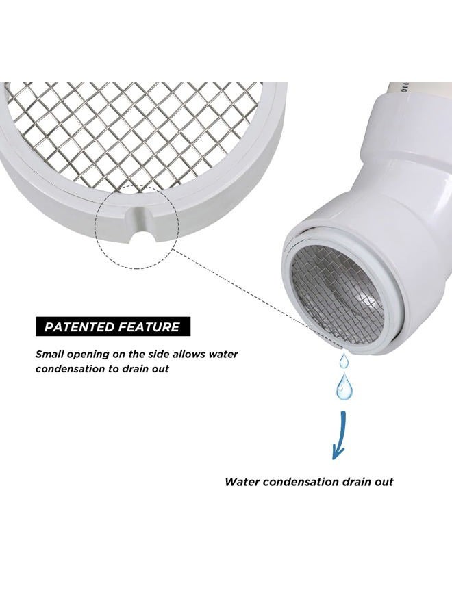 Raven R1511 6 inch PVC Termination Vent with Stainless Steel Screen, White - Image 5