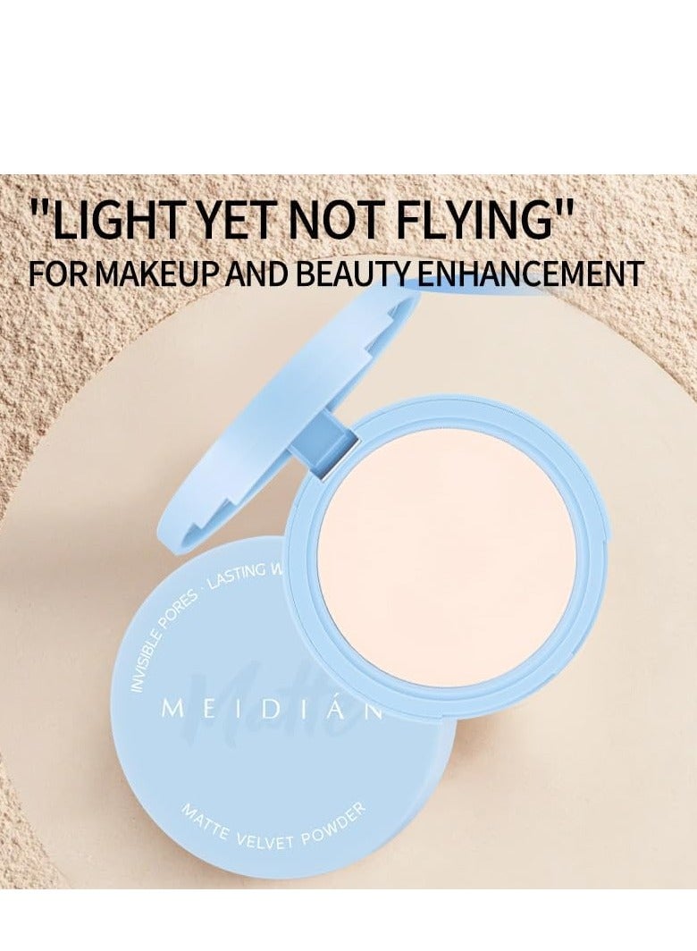 ميديان بودرة مضغوطة للوجه للتحكم بالزيوت ومقاومة للماء تدوم طويلاً، غير لامعة، مكياج نهائي خالٍ من العيوب، بودرة تثبيت خفيفة الوزن تدوم طويلاً مع نفخة، تغطية طبيعية مقاومة للماء، تنعم المسام والخطوط الدقيقة لجميع أنواع البشرة (10 جرام) - Image 4