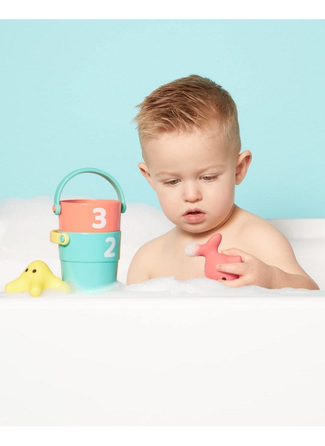 Simple Joys by Carter's Simple Joys by Carter's Stacking Buckets and Ocean Squirties Bath Toy Bundle, One Size  - Image 3