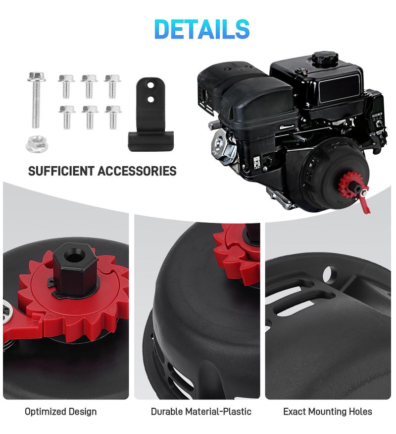 JURPLIX Easy Quick Fast Pull Start Recoil Starter Assembly Compatible with Predator 212ï¼ŒColeman CT200U B200R 200cc Mini Bike and KT196 Go Kartï¼ŒCrank Handle Start for Honda 6.5HP GX160 196 Hisun Engine-P - Image 4