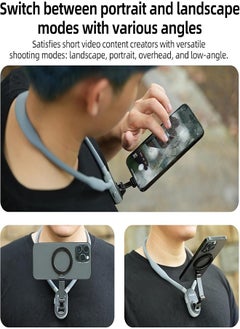 TELESIN Magnetic Neck Mount for Phones, Cell Phone Holder Stand Hanging on Neck POV/Vlog Selfie Hand Free Necklace Phone Strap Video Recording for iPhone 15 14 13 12 Series Android Phones  - Image 3