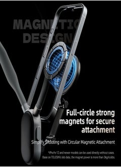 TELESIN Magnetic Neck Mount for Phones, Cell Phone Holder Stand Hanging on Neck POV/Vlog Selfie Hand Free Necklace Phone Strap Video Recording for iPhone 15 14 13 12 Series Android Phones  - Image 5