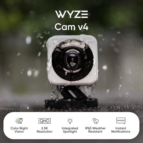 WYZE Cam v4 (Latest Model), 2.5K AI Security Camera, Indoor/Outdoor Cameras for Home Security, Baby Monitor & Pet Camera, Color Night Vision, No Subscription Required, Free Expert Help (2 Pack) - Image 2