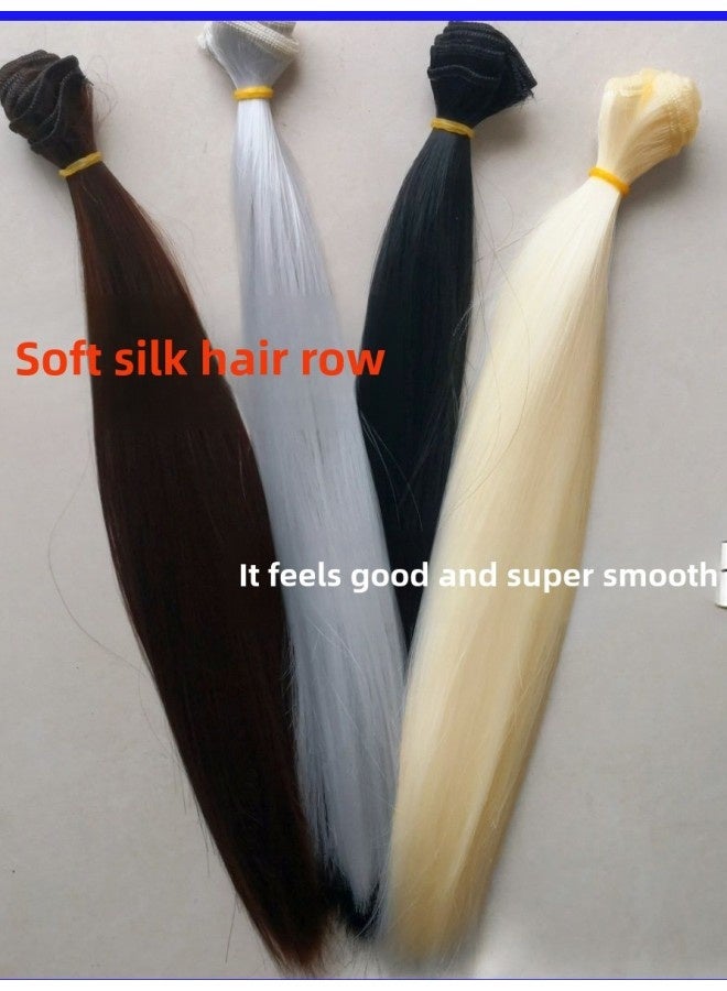 Hair Strip Wig Accessories Making Hair Pieces Sticky Hair Strip Special Soft Material Silk High Temperature Silk 15cm Wig Curtain Doll-Height:☆♥☆(white) - Open 1.0m (hair Length 15cm )♥▼  - Image 3