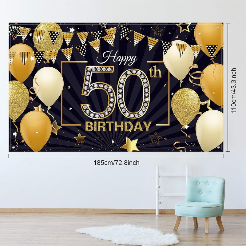 BPA Happy 50th Birthday Backdrop Banner - Image 2