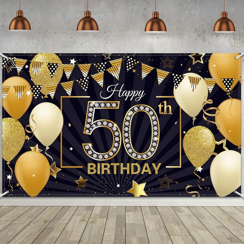 BPA Happy 50th Birthday Backdrop Banner - Image 1