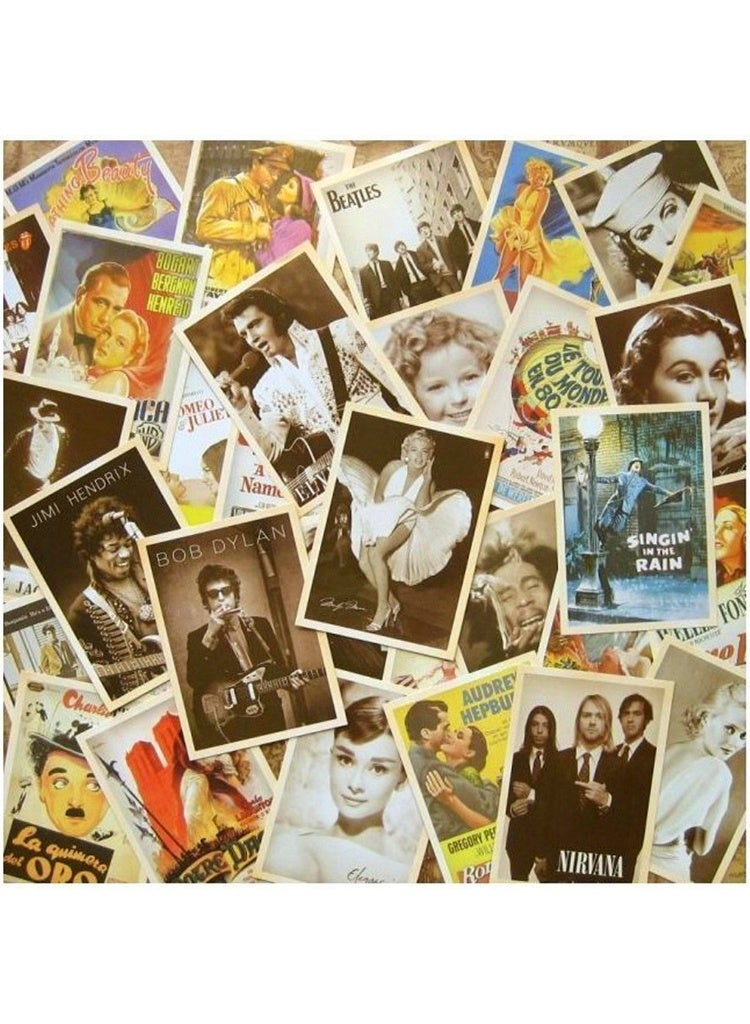 Peachjoy 32 pcs Collectible Vintage Ads and Movie Poster Postcards Bulk Pack for Worth Collecting - Image 1