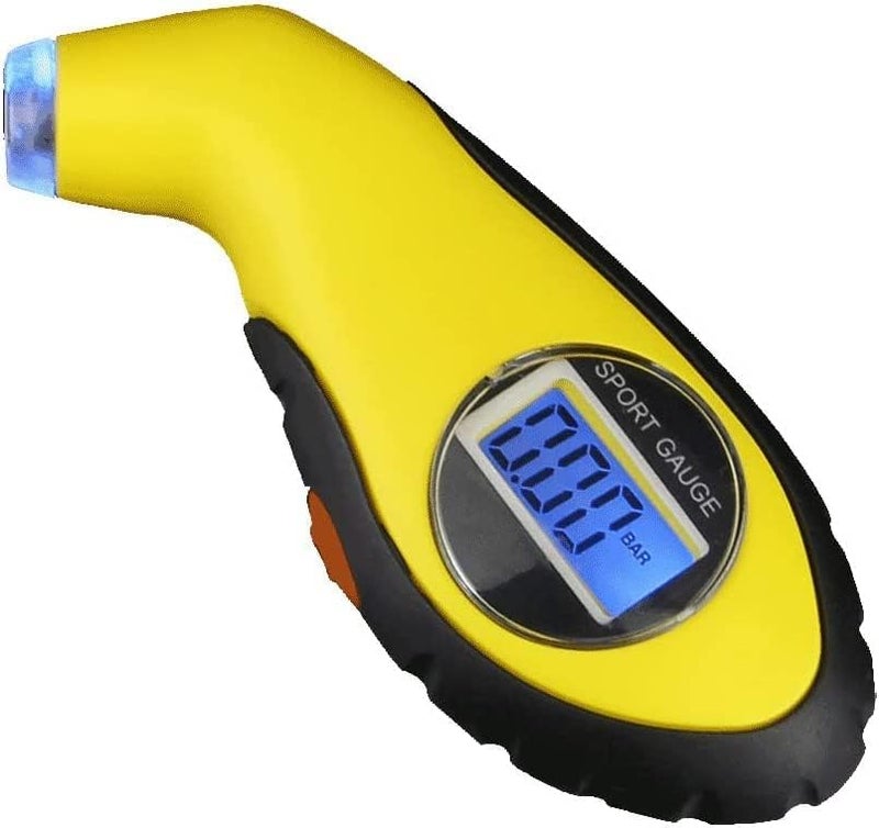 LIMOS Lcd Digital Tire Air Pressure Gauge Tester Tool W/Light, Yellow - Image 2