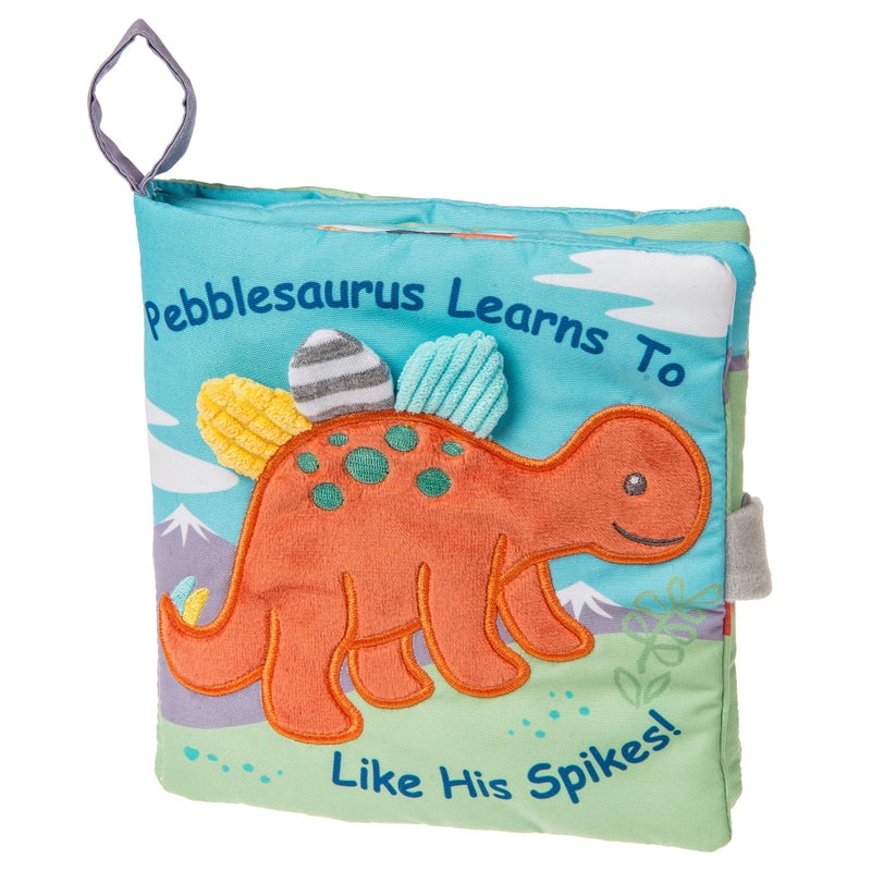 Mary Meyer Soft Cloth Book with Crinkle Paper and Squeaker 6 x 6Inches Pebblesaurus