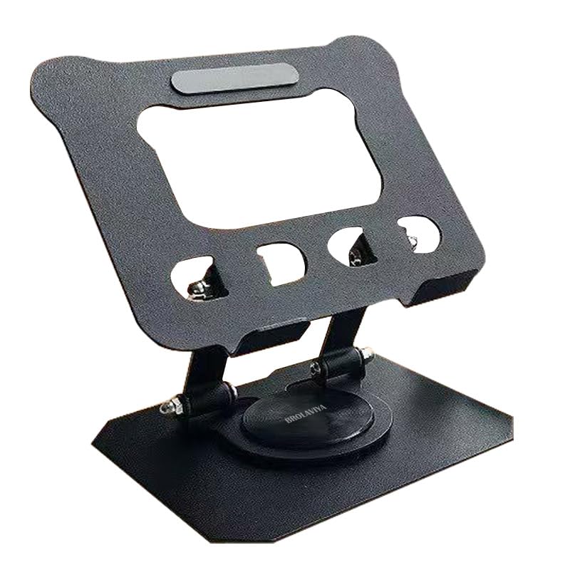 BROLAVIYA Metal Body Premium Tablet and Mobile Stand, Adjustable Height with 360 Rotatable, Compatible with iPad Pro 12.9,10.9,10.2, Air Mini 4 3 2, Nexus, Kindle, Xiaomi, E-Reader, 4-13 inch, Black - Image 1