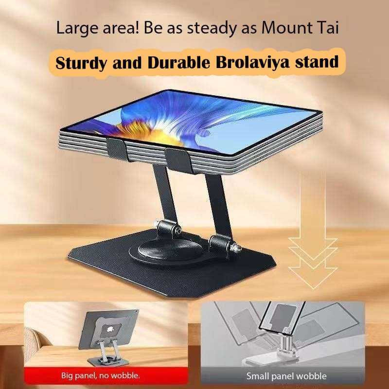 BROLAVIYA Metal Body Premium Tablet and Mobile Stand, Adjustable Height with 360 Rotatable, Compatible with iPad Pro 12.9,10.9,10.2, Air Mini 4 3 2, Nexus, Kindle, Xiaomi, E-Reader, 4-13 inch, Black - Image 5