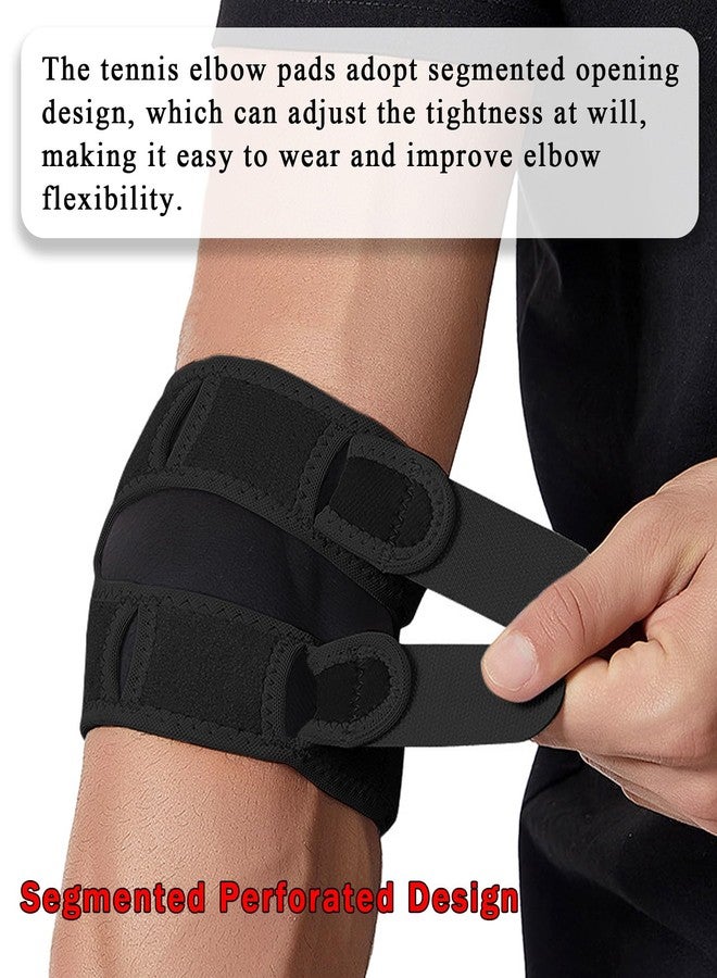 FVVWVV Elbow Brace for Tennis & Golfers Elbow, Compression Support with EVA Pad, Adjustable Straps, Tendonitis Elbow Brace for Bursitis, Sports Injury Recovery, Arthritis Pain Relief (Black (1 Piece), One Size) - Image 5