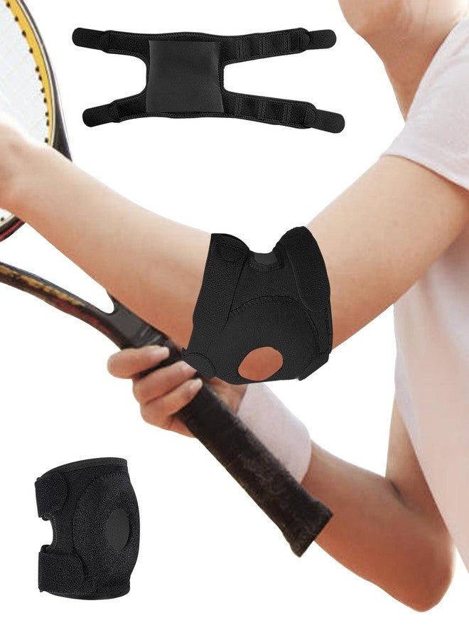 FVVWVV Elbow Brace for Tennis & Golfers Elbow, Compression Support with EVA Pad, Adjustable Straps, Tendonitis Elbow Brace for Bursitis, Sports Injury Recovery, Arthritis Pain Relief (Black (1 Piece), One Size) - Image 1