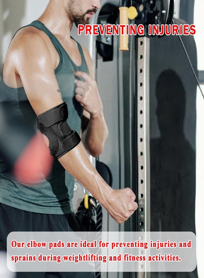 FVVWVV Elbow Brace for Tennis & Golfers Elbow, Compression Support with EVA Pad, Adjustable Straps, Tendonitis Elbow Brace for Bursitis, Sports Injury Recovery, Arthritis Pain Relief (Black (1 Piece), One Size) - Image 3