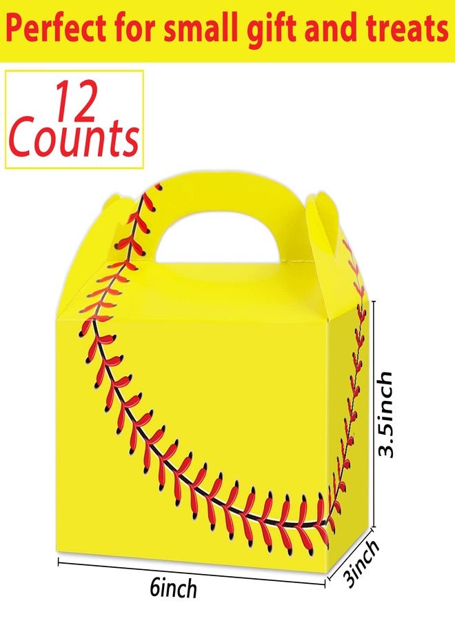 gisgfim 12 Pcs Softball Party Gift Treat Box, Softball Candy Goodie Favor Box for Softball Theme Birthday Baby Shower Party Favors Supplies Decorations - Image 2
