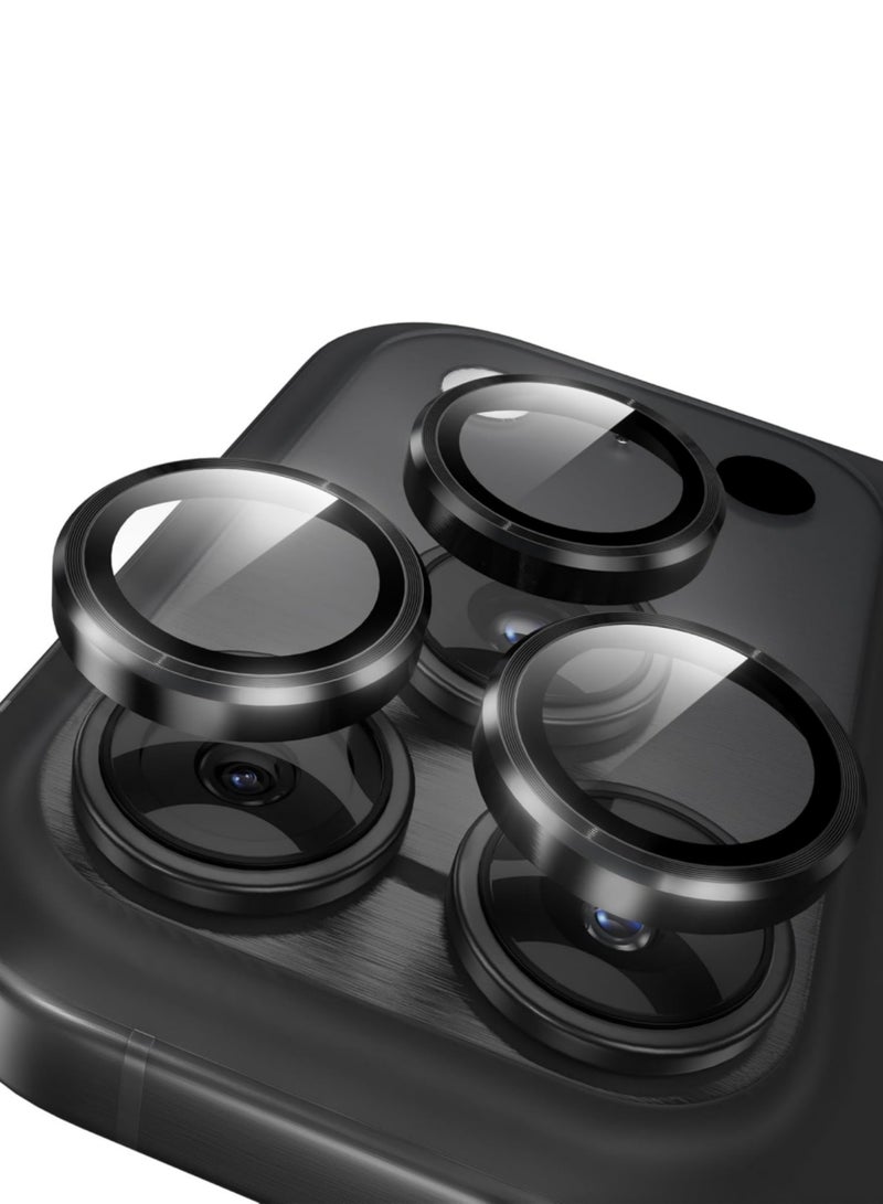 Aookay Camera Lens Protectors for iPhone 17 Pro Max/17 Pro, Tough HD Individual Protectors, Scratch Resistant, Thin Tempered Glass Camera Screen Protector Cover Accessories (Black, 17 Pro Max/17 Pro) - Image 1