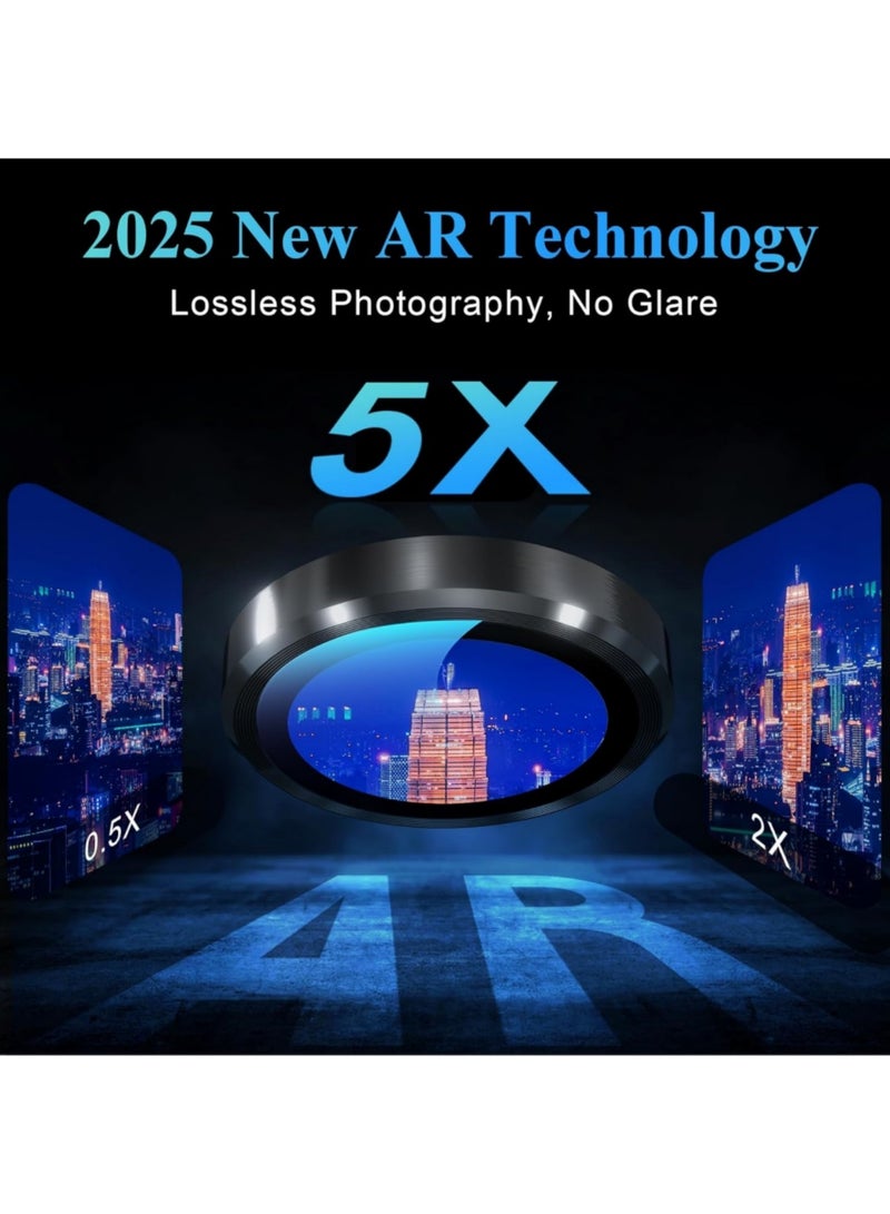 Aookay Camera Lens Protectors for iPhone 17 Pro Max/17 Pro, Tough HD Individual Protectors, Scratch Resistant, Thin Tempered Glass Camera Screen Protector Cover Accessories (Black, 17 Pro Max/17 Pro) - Image 4