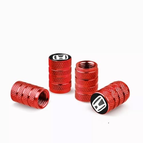 CONTACTS Compatible with Hon-DAA 4pcs Red Car Tire Valve Stem Caps, Universal Wheel Air Dust Covers, Aluminum Tyre Rim Ventil Accessories - Image 1