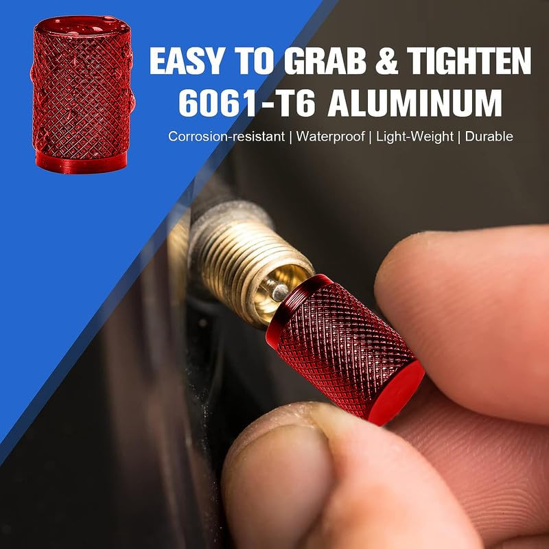 CONTACTS Compatible with Hon-DAA 4pcs Red Car Tire Valve Stem Caps, Universal Wheel Air Dust Covers, Aluminum Tyre Rim Ventil Accessories - Image 5