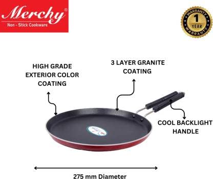 Merchy Aluminium Gas Stove Non Stick Tawa 05L - Image 3