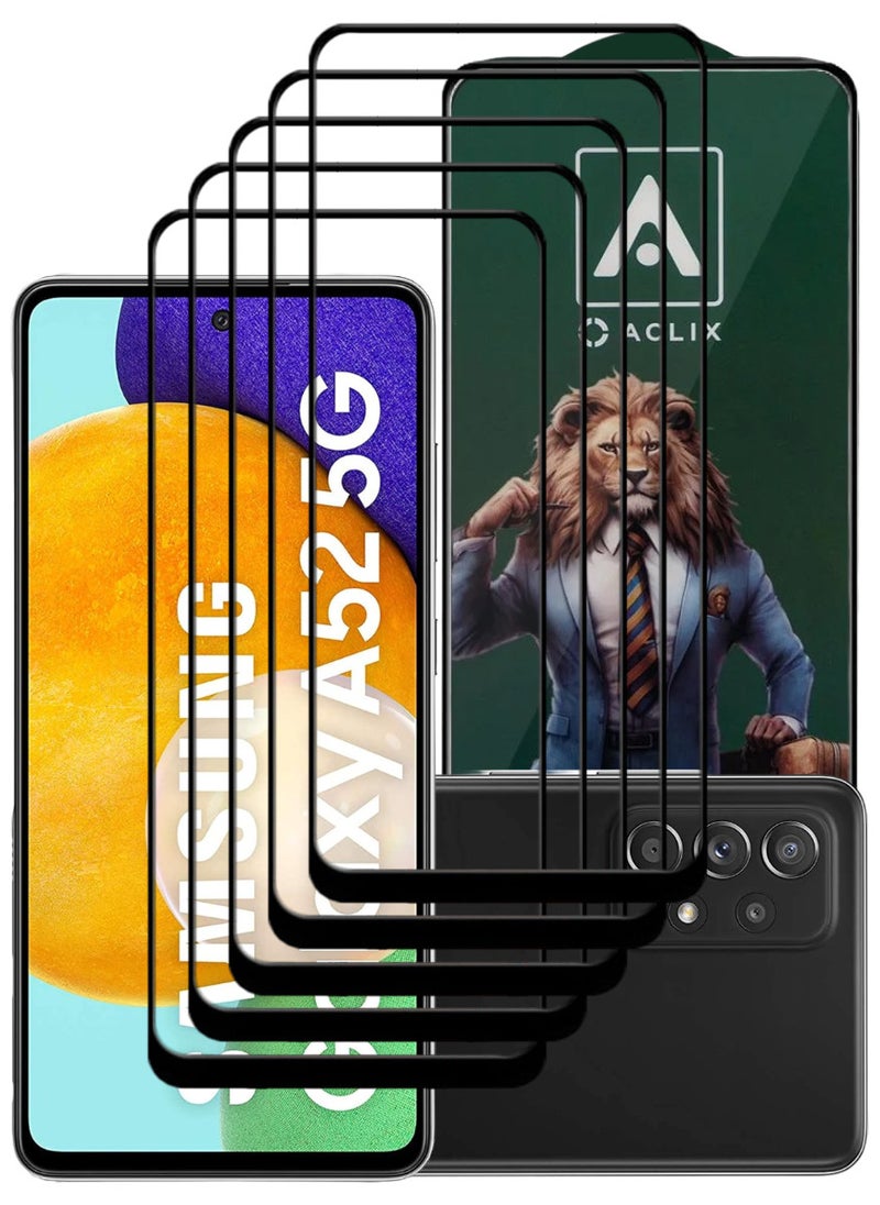 ACLIX 5 Pieces Antistatic ESD Dustproof Premium Quality High Definition Tempered Glass Screen Protector Designed For Samsung Galaxy A52 5G - Image 1