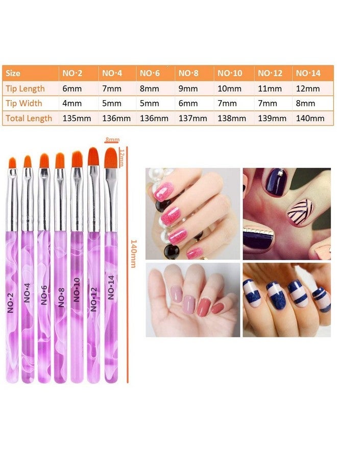 FULINJOY 7 Pcs Uv Gel Nail Brush Acrylic Nail Tips Builder Brush Pen Drawing Brushes Pen Tool Set - Image 2