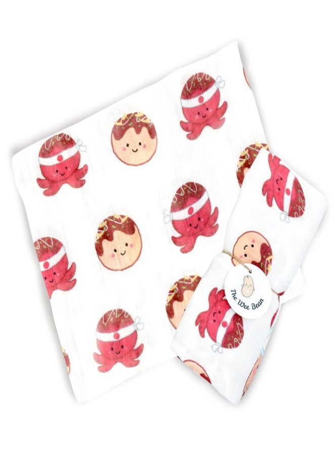 The Wee Bean Organic Cotton and Bamboo Rayon Muslin Swaddle Blankets, Set of X (Takoyaki) - Image 1