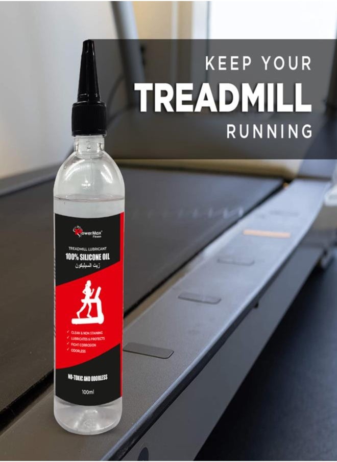 PowerMax Fitness Fitness Multi-Purpose Pms-100 (100Ml Silicone Oil Bottle) 100% Pure Silicone Treadmill Belt Lubricant, Full Belt Width Lubrication, No Odor & No Propellants, Nozzle Cap For Easy Application  - Image 4