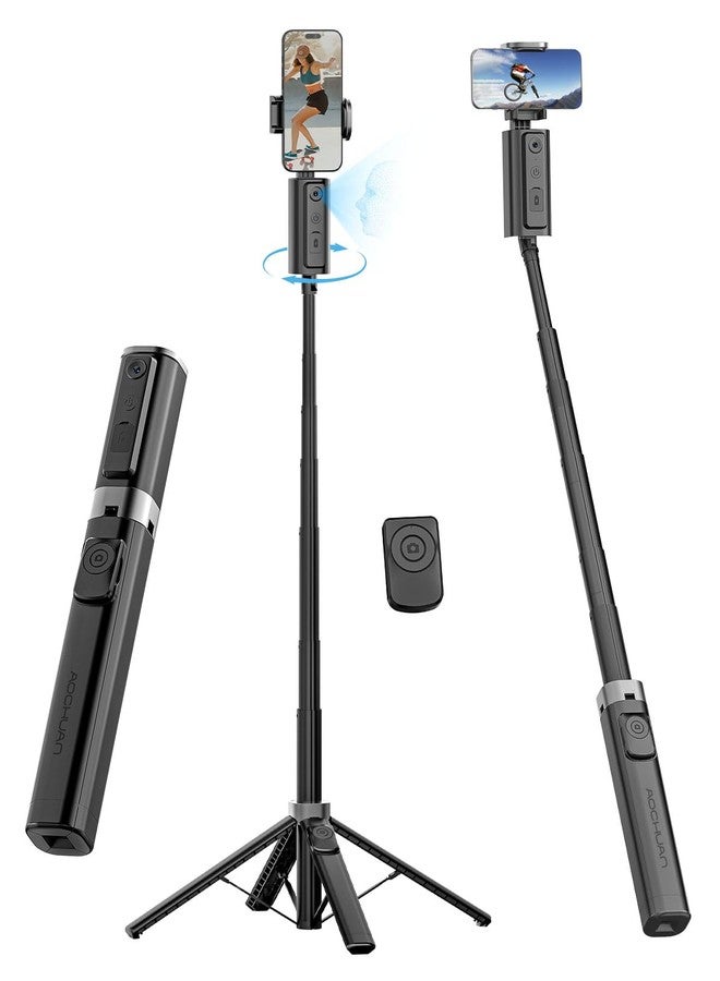 AOCHUAN Face Tracking Tripod for iPhone & Android,57'' Expandable 360 Rotation Selfie Stick That Follows Your Movement Rotation w/Remote, No APP, Phone Tripod Recording for YouTube, TikTok,Smart M3 - Image 1