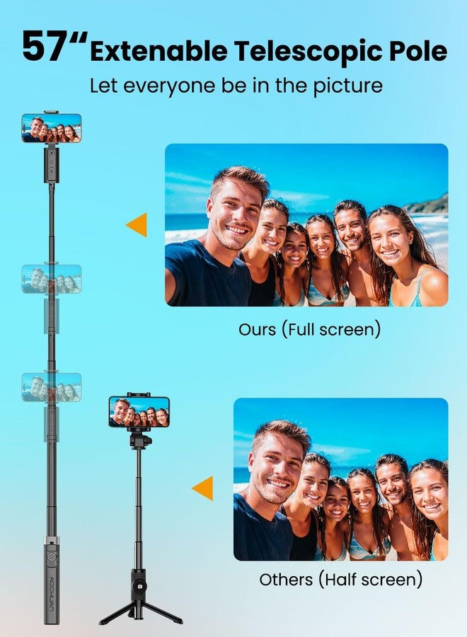 AOCHUAN Face Tracking Tripod for iPhone & Android,57'' Expandable 360 Rotation Selfie Stick That Follows Your Movement Rotation w/Remote, No APP, Phone Tripod Recording for YouTube, TikTok,Smart M3 - Image 3