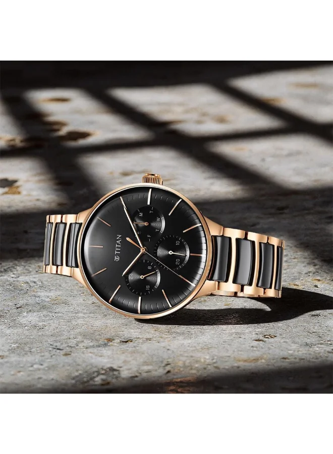 تيتان Men's Stainless Steel Analog Watch 90148KD03 - 42 mm