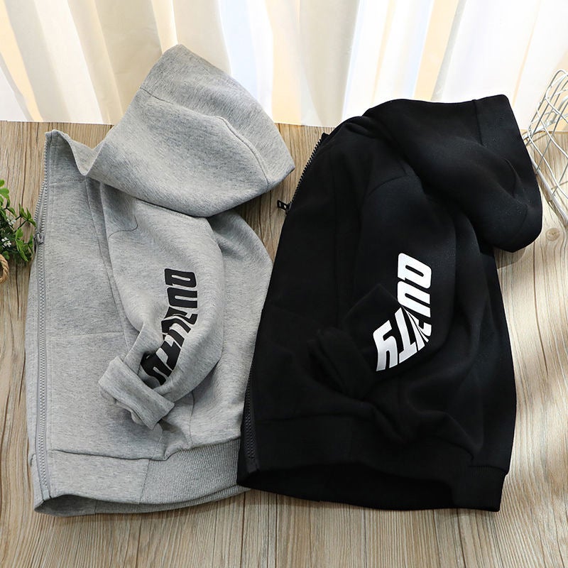 Children'S Sports Jacket Boys' Cardigan Hooded Sweater Fashionable Casual Boys' Jacket - Image 4