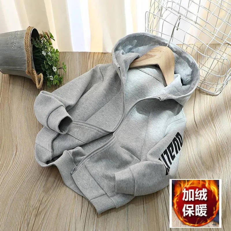 Children'S Sports Jacket Boys' Cardigan Hooded Sweater Fashionable Casual Boys' Jacket - Image 1