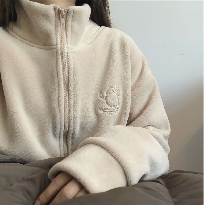Winter Fuzzy Sherpa Fleece Jacket Womens 2024 Apricot 