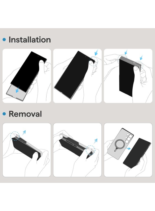 PITAKA حافظة بيتاكا لجهاز S26 بلس، 6.7 بوصة، متوافقة مع ماج سيف، حافظة سامسونج جالاكسي S26 بلس فائقة النحافة مع زر آرون، ألياف أراميد 600D المنسوجة [حافظة حواف - أسود/رمادي] - Image 2