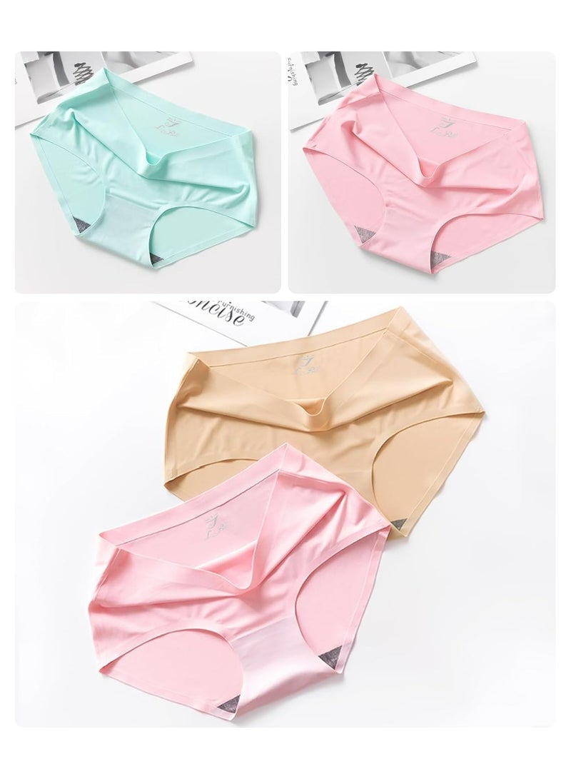 Love Bell LOVE BELL Women's 6 Pack Seamless Panty - Invisible, Soft & Smooth Fit Underwear for Ladies. (UAE/KSA, Alpha, XL, Regular, Regular, Classic Plain With Flower - 6 Pcs Pack) - Image 4