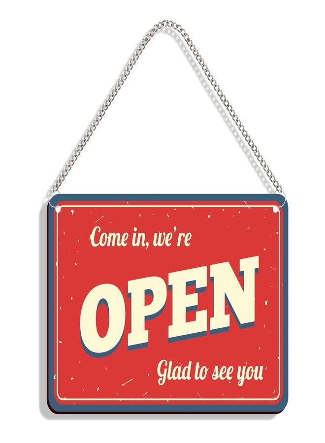 DELWOR Wooden Open Closed Sign Board for Shop | Open Closed Board | Double Side Wodden Open Close Sign Board for Door Hanging - Image 3