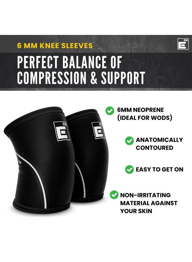 Element 26 Knee Sleeves for Weightlifting (Sold as a Pair) - 6mm Neoprene for Optimal Compression, Mobility, and Warmth - Perfect for Crossfit, Squats, Deadlifts, Olympic Lifting (Large) - Image 2