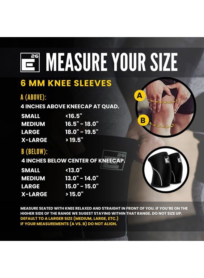 Element 26 Knee Sleeves for Weightlifting (Sold as a Pair) - 6mm Neoprene for Optimal Compression, Mobility, and Warmth - Perfect for Crossfit, Squats, Deadlifts, Olympic Lifting (Large) - Image 3