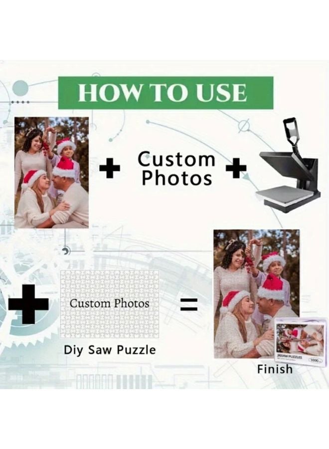 1000 PCS Customizable White Jigsaw Puzzle Personalized Photo Gift For Holidays - Image 3
