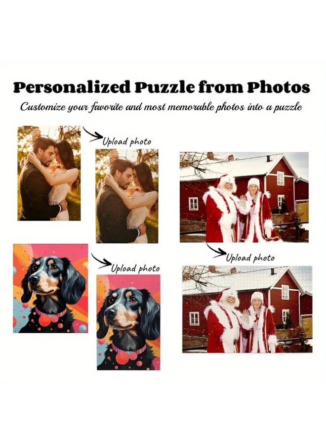 1000 PCS Customizable White Jigsaw Puzzle Personalized Photo Gift For Holidays - Image 5