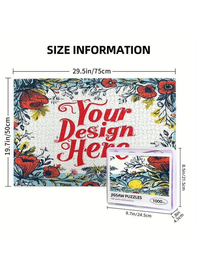 1000 PCS Customizable White Jigsaw Puzzle Personalized Photo Gift For Holidays - Image 2