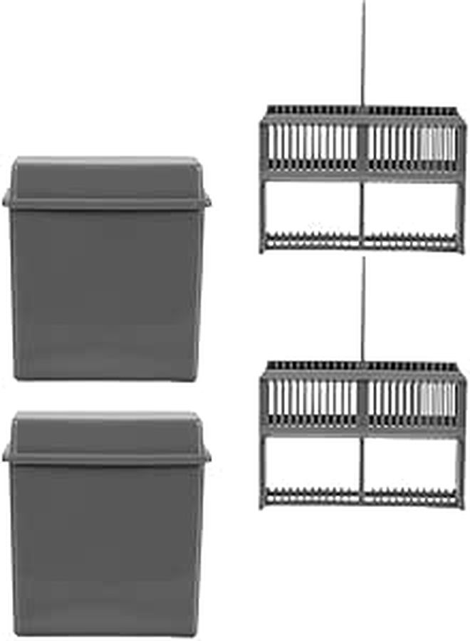 2 Sets Plastic Staining Jars and Rack for Microscope Slides Lab Use - Image 1