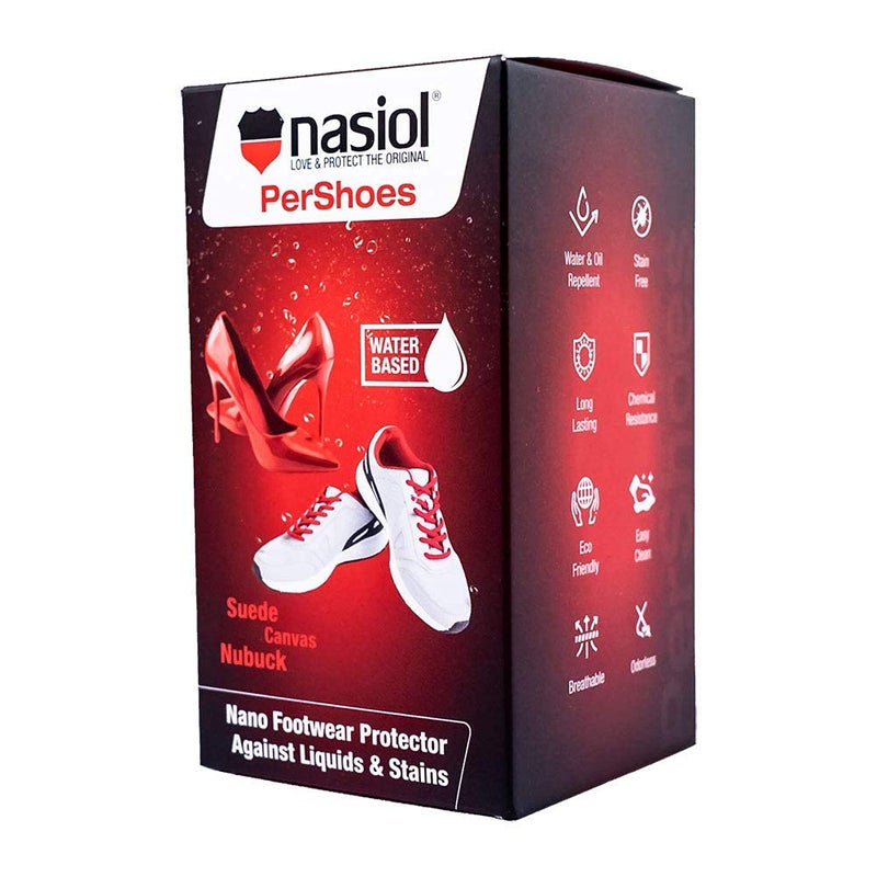 Nasiol PerShoes Nano Shoe Waterproofing Protection Spray, Suede, Fabric and Nubuck, Water Repellent Coating, Hydrophobic Footwear Protector Against Liquids, Rain & Stains, Sneaker Fabric Guard - Image 1