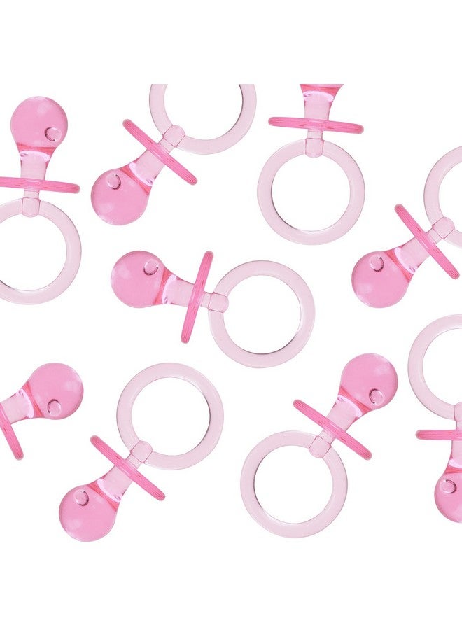 Super Z Outlet Acrylic Glass Plastic Cute Small Baby Pacifiers For Baby Shower Decorations Table Scatter Party Favors Games & Activities (36 Pieces) By Super Z Outlet (Pink) - Image 1