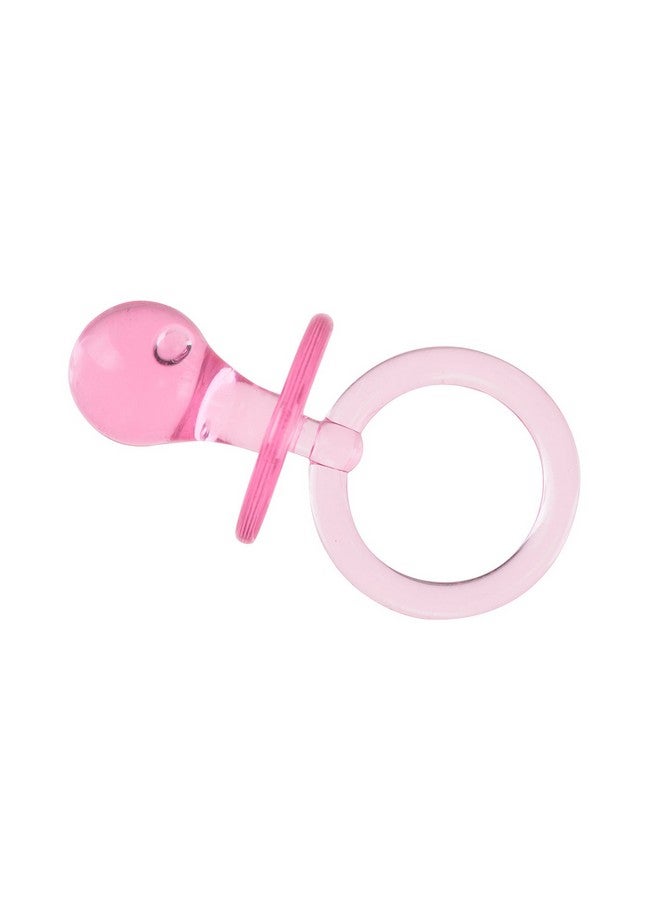 Super Z Outlet Acrylic Glass Plastic Cute Small Baby Pacifiers For Baby Shower Decorations Table Scatter Party Favors Games & Activities (36 Pieces) By Super Z Outlet (Pink) - Image 3